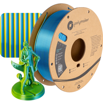 PolyLite PLA - Silk Yellow - Albastru - Polymaker