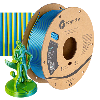 PolyLite PLA - Silk Yellow - Blue - Polymaker