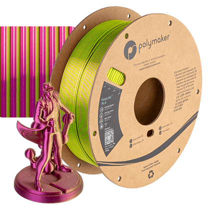 PolyLite PLA-AUBERGINE SILK LIME-MAGENTA