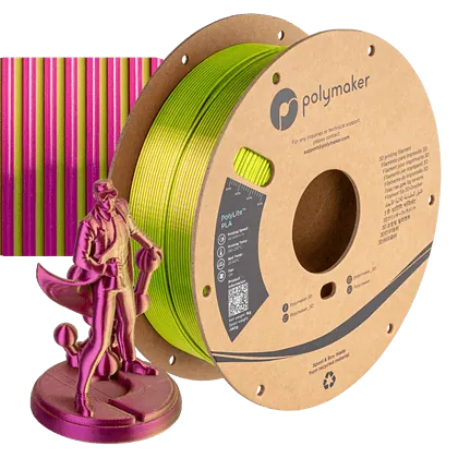 PolyLite PLA-AUBERGINE SILK LIME-MAGENTA