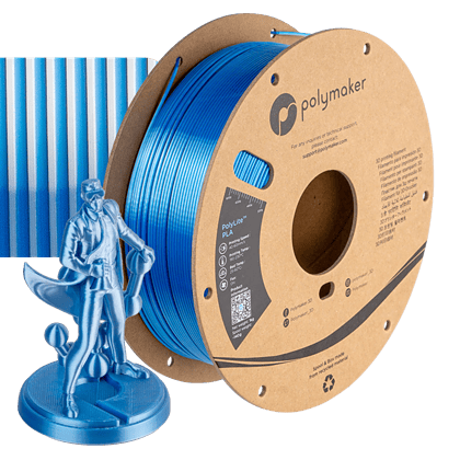 PolyLite PLA-Beluga Silk Silver-Blue