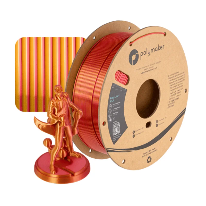 PolyLite PLA - Silk Gold - Red - Polymaker