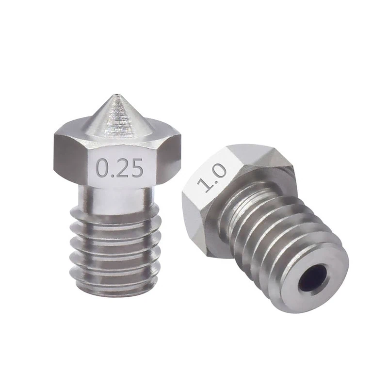 Stainless steel nozzle E3D V6 M6 0.8mm - Image 4