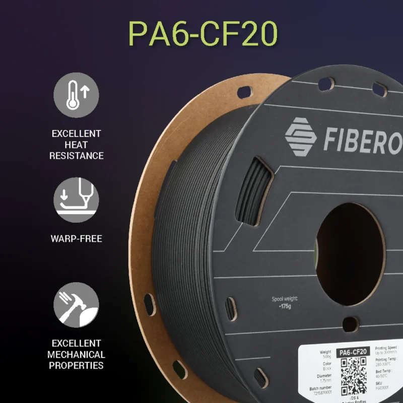Fiberon PA6-CF20 - Black - Polymaker 0.500g - Image 6