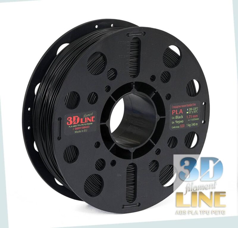 PLA - черно 3DLine (произведено в България)