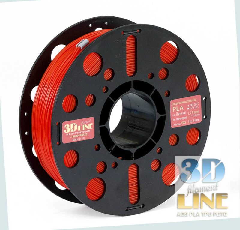 PLA - огнено червено 3DLine (произведено в България)