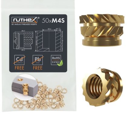 Inserts M4S (50 pieces), M4Sx4,0 - Ruthex
