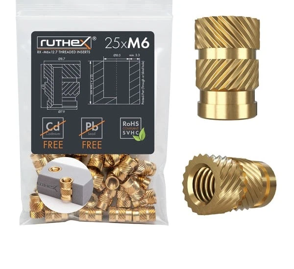 Set of inserts M6 - 25pcs. - Ruthex