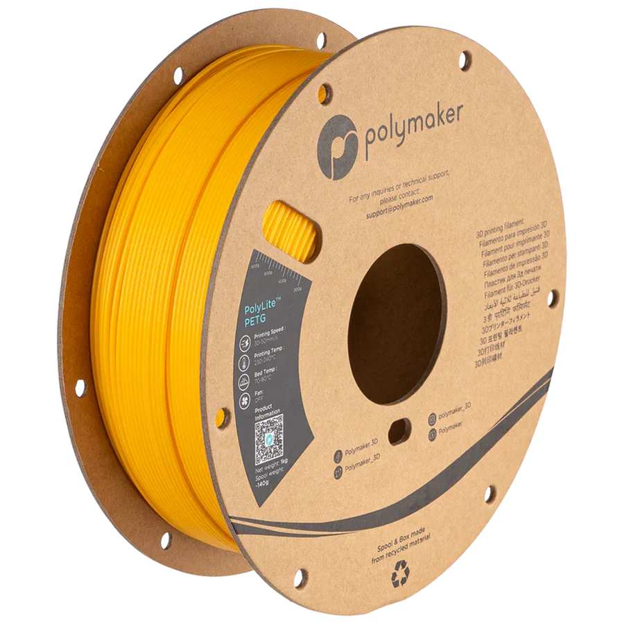 PolyLite PETG Yellow 1000g Polymaker